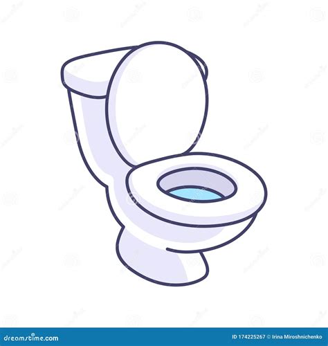 Toilet Bowl, Toilet Paper And Brush For Toilet Bowl. Cartoon Vector | CartoonDealer.com #93156083