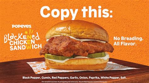 Popeyes menu adds blackened chicken sandwich with Cajun and Creole spices - ABC News