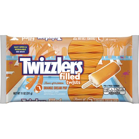 Twizzlers, Filled Orange Cream Pop Twists Chewy Candy, 11 Oz. - Walmart.com