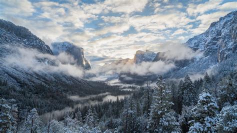 Yosemite Tunnel View at winter - backiee