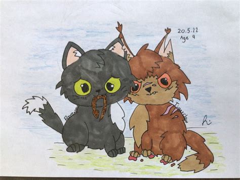 My Ravenpaw and Tigerclaw art submission | Warrior Cats