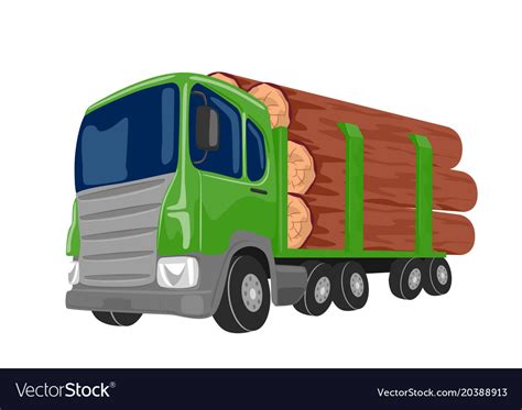 Logging truck transporting large logs Royalty Free Vector