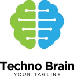 Techno brain logo design template Royalty Free Vector Image