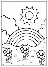 6 Free Rainbow Printable Coloring Pages sketch template