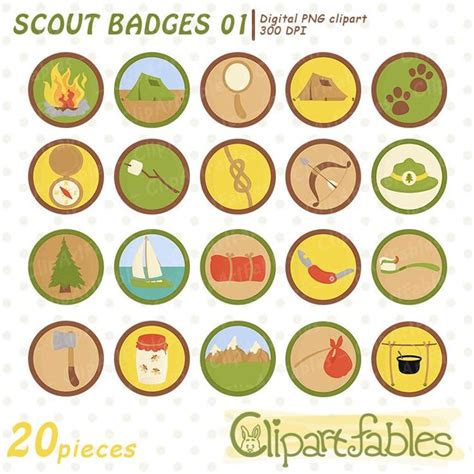 Cute SCOUT BADGES Clipart Circle Patch Clip Art Embroidered | Etsy ...