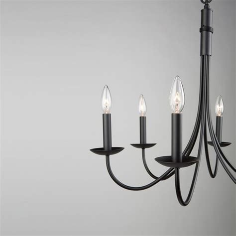 Modern Farmhouse Wrought Iron 6 Light Black Chandelier - James+James Furniture | Springdale ...