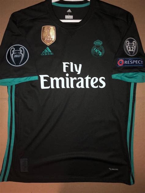 Mens Cristiano Ronaldo Real Madrid Black Champions League Jersey New ...