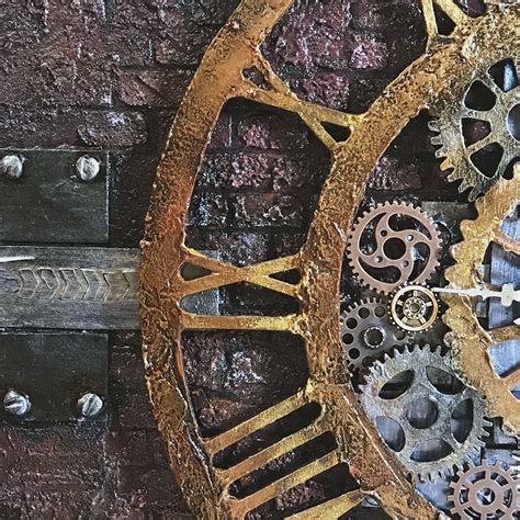 Handcrafted Steampunk Wall Clock/ Skeleton Wooden Clock/ Mixed | Etsy | Steampunk wall ...