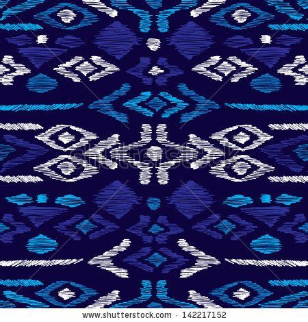 Seamless blue aqua aztec vintage folklore background pattern in vector | Background patterns ...