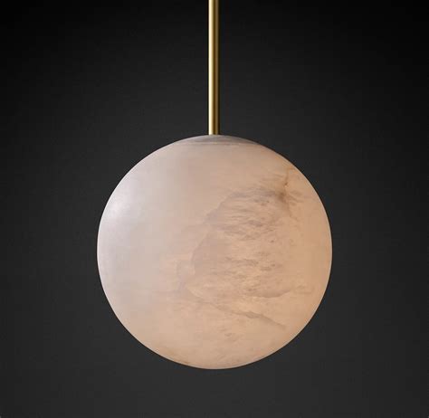 Gold Steel and Alabaster Pendant Light — Homenclature