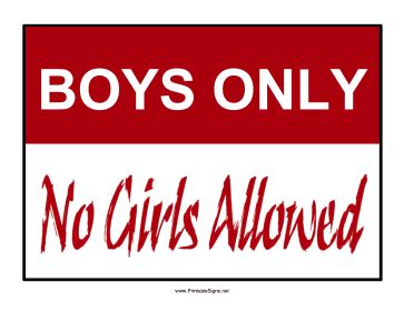 Printable Boys Only Sign Sign | Boys only sign, Boys only, Boys