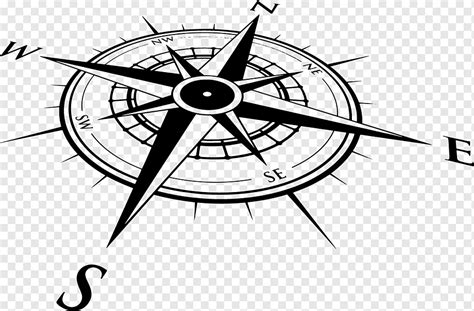 Compass rose, compass, angle, technic, monochrome png | PNGWing