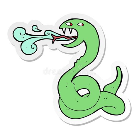 A Creative Sticker of a Cartoon Hissing Snake Stock Vector - Illustration of symbol, hissing ...