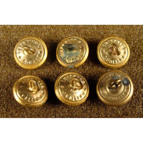 6 Civil War Orig Gilt Naval Buttons Superior Quality