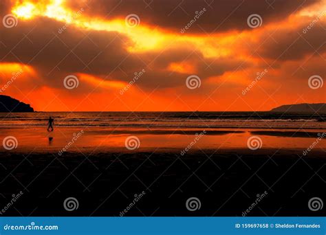 Sunset at miramar beach stock photo. Image of miramar - 159697658