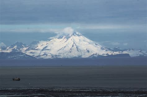 Redoubt Landscape Cook's Inlet Alaska Mt Volcano-20 Inch By 30 Inch Laminated Poster With Bright ...