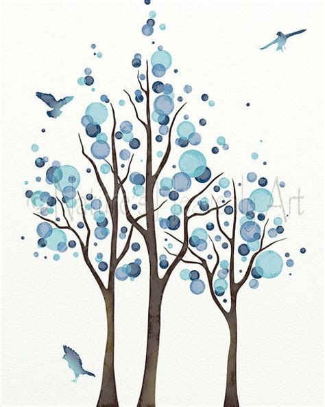 Light Blue Wall Art 16 X 20 Print for Home Decorating Tree | Etsy ...