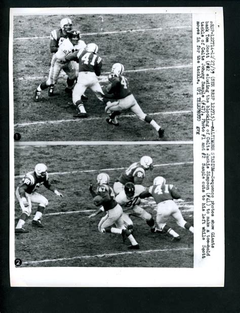 Johnny Sample Jackie Simpson Tom Scott 1959 Press Photo Baltimore Colts ...