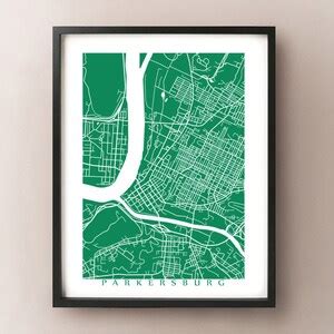 Parkersburg, WV Map Print West Virginia Art Poster - Etsy