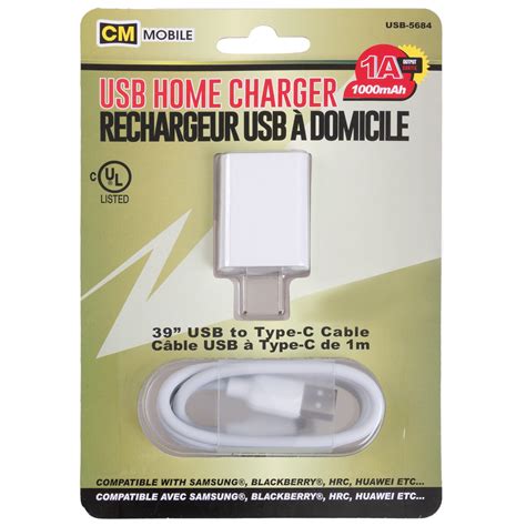 USB-C home charger, 39". Colour: white | Rossy