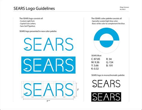 Sears Logo Style Guide | Style guides, Fashion logo, ? logo