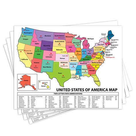 Buy United States - USA , US Educational - with State Capital - for ...