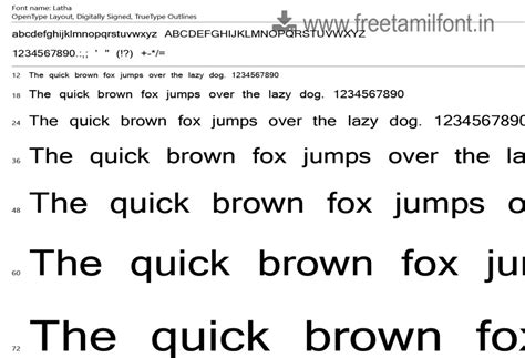 Latha Tamil Font Free Download