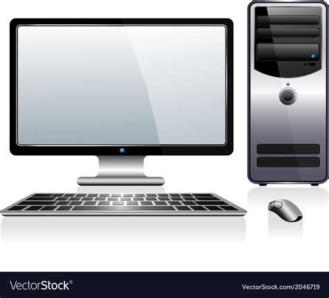 Desktop computer Royalty Free Vector Image - VectorStock