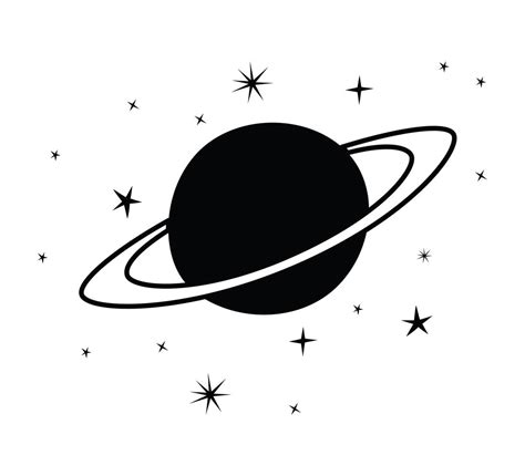 minimalist tattoo of saturn and stars 2740540 Vector Art at Vecteezy