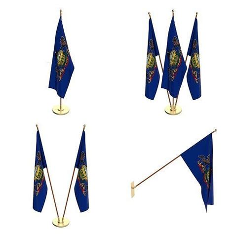 Pennsylvania Flag Pack 3D model | CGTrader