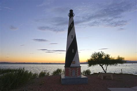 Lake Havasu Lighthouse Replica Stock Photo - Download Image Now - Arizona, Beauty, Building ...