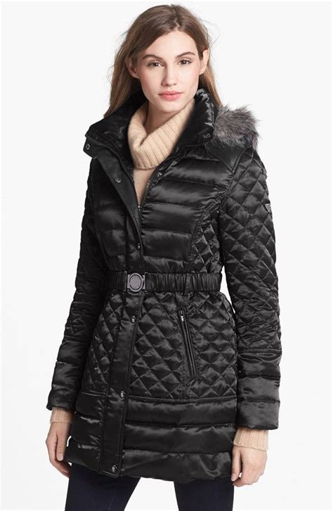 GUESS Faux Fur Trim Down & Feather Coat (Online Only) | Nordstrom ...