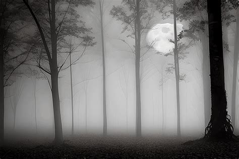 Nighttime Wildlife in the Foggy Forest Graphic by eifelArt Studio · Creative Fabrica