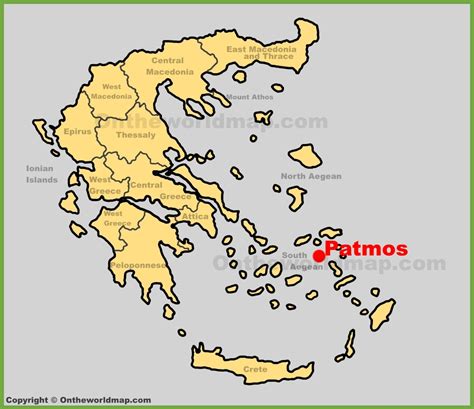 Patmos location on the Greece map - Ontheworldmap.com