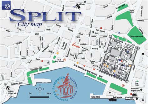 Split Tourist Map - Split Croatia • mappery | Guia turistico, Mapa turístico, Split, croacia