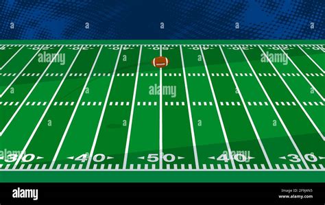 sports american football ball flying over green field. Background for ...