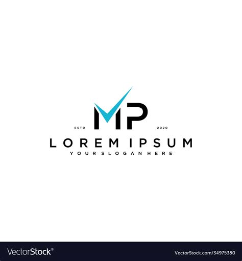 Letter mp checklist logo design concept Royalty Free Vector