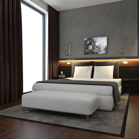 scene modern hotel room 3d model