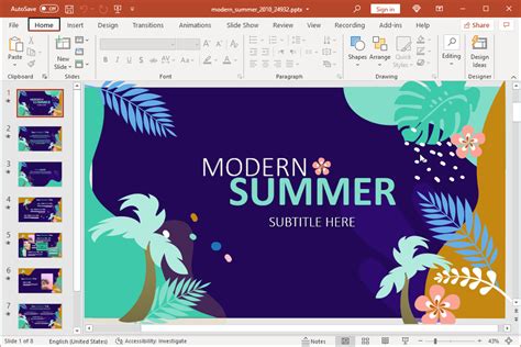 Animated Modern Summer PowerPoint Template