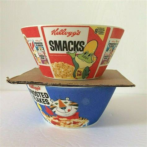 Kelloggs 2008 Vintage Series Cereal Bowl x 2 Smacks Frosted Flakes Ceramic #Kellogg | Kelloggs ...