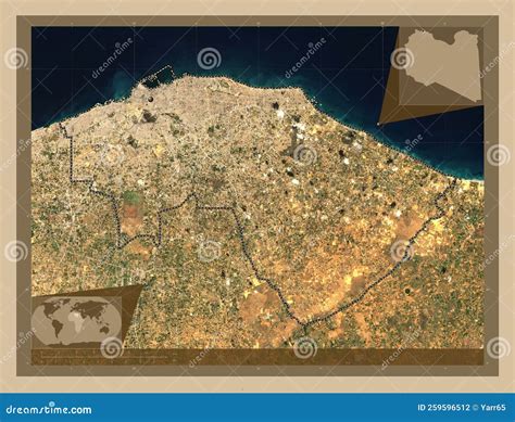 Tripoli, Libya. Low-res Satellite. Capital Stock Illustration - Illustration of contour, zoom ...