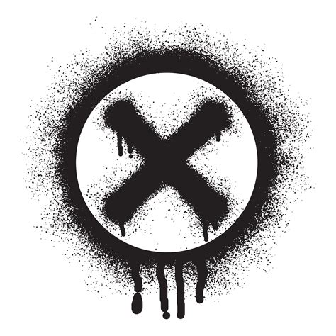 cross mark icon graffiti with black spray paint 26762218 Vector Art at ...