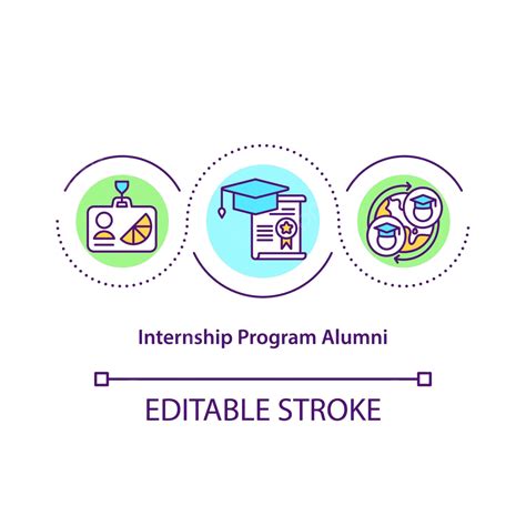 Internship Program Alumni Concept Icon Graduate Foreign Logo Vector ...