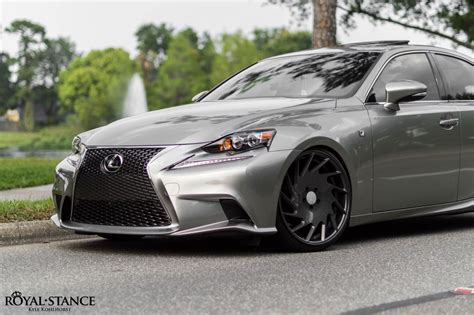 Classy Custom Gray Metallic Lexus IS Put on Dark Smoke VLE Vossen Wheels — CARiD.com Gallery