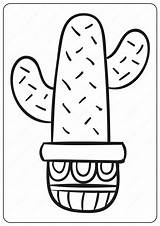 Cactus Coloring Pages Printable sketch template