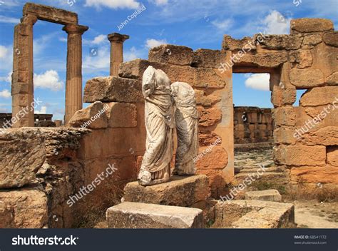 Libya Cyrenaica Cyrene Ancient Ruins Headless Stone Statue Of Woman - Unesco World Heritage Site ...