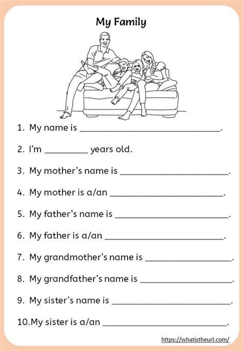 Write about your Family | ️ ️ ️ ITTT | Family worksheet, English activities for kids, English ...