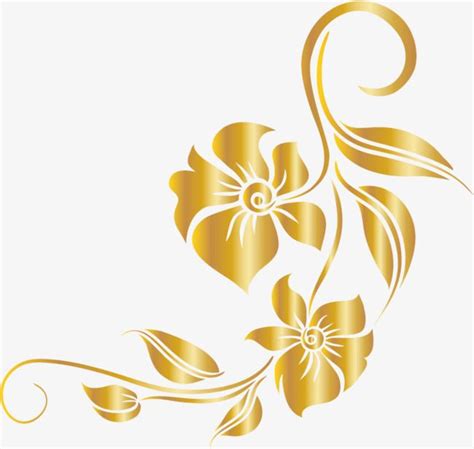 Luxury Golden Flower Vector Hd Images, Luxury Golden Flower, Flower Clipart, Luxurious, Leaf PNG ...