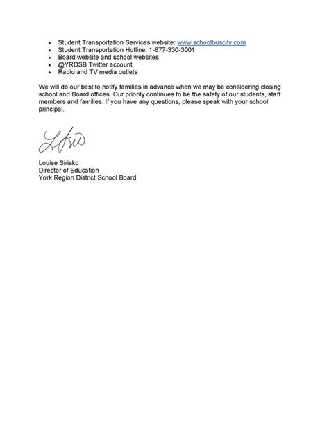 Letter from the Director to Families Re: Winter Weather Closures ...