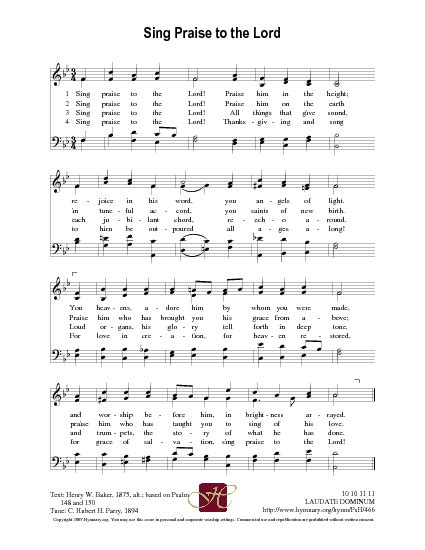 Sing Praise to the Lord | Hymnary.org